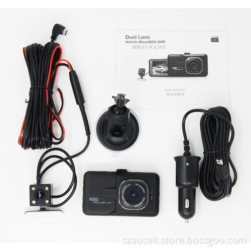 Dual Camera Car DVR hd 1080p video resolution dual dash camera 3.0 inch screen dual car camera